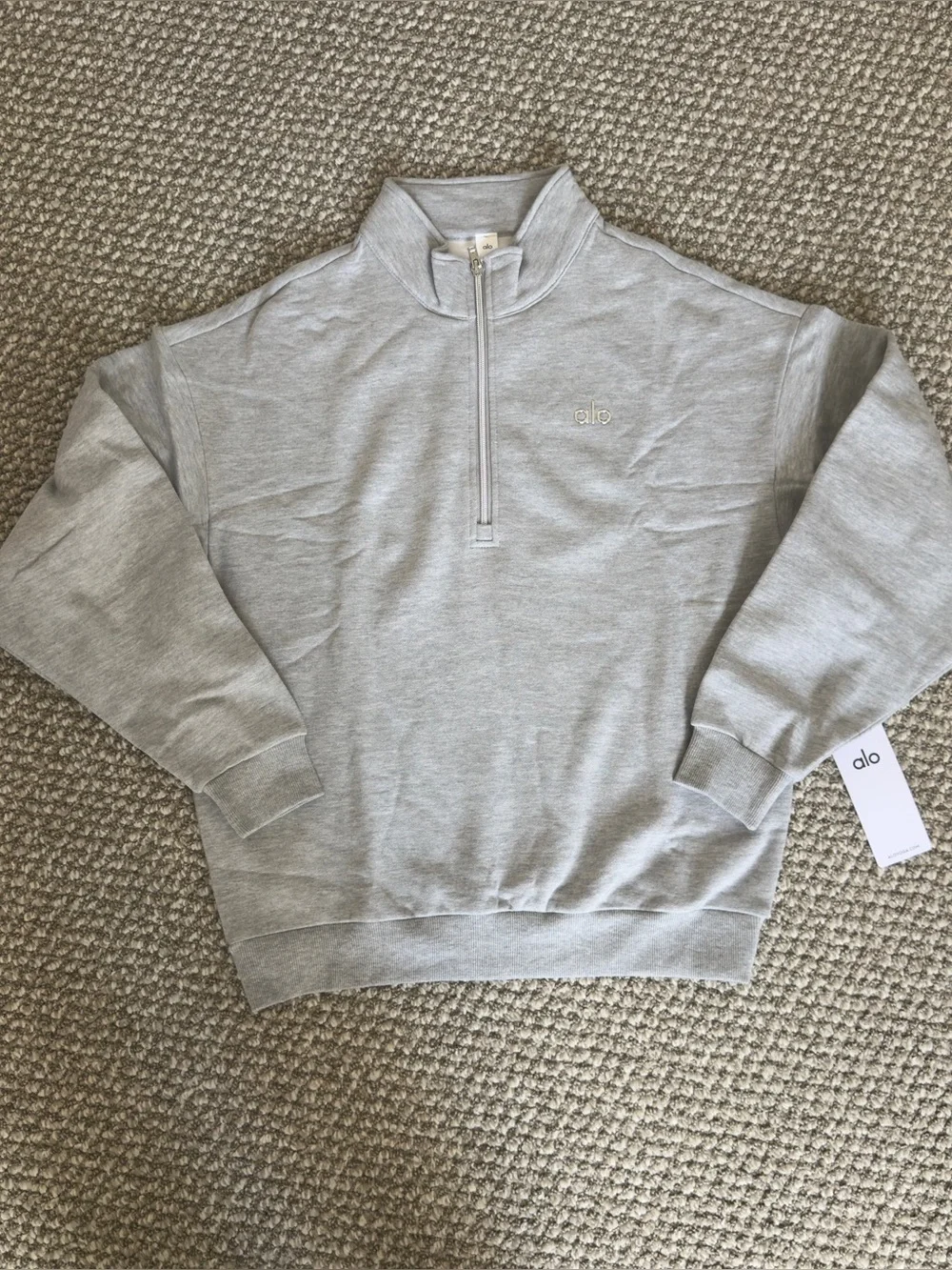 NWT ALO Accolade Grey Quarter-Zip Size Small